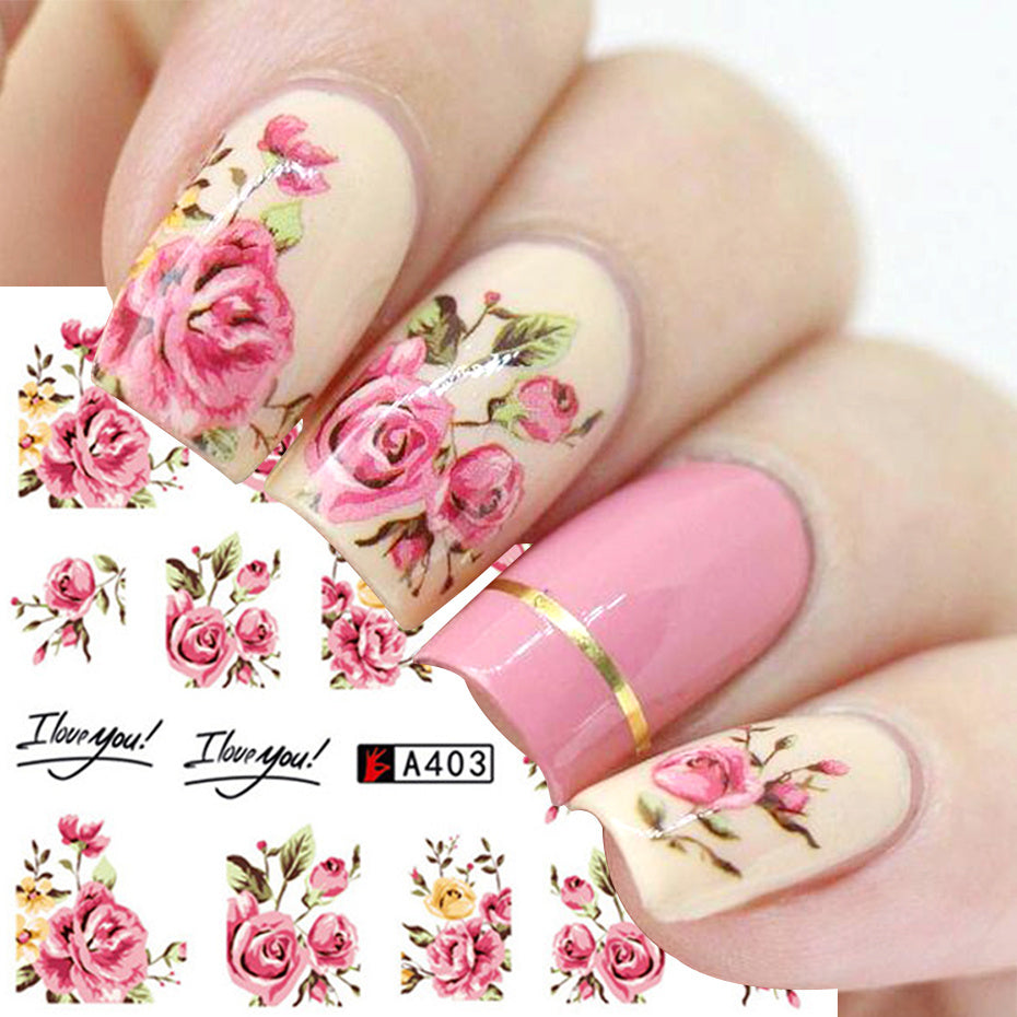 Nail Art Rose Nail Sticker Bowknot