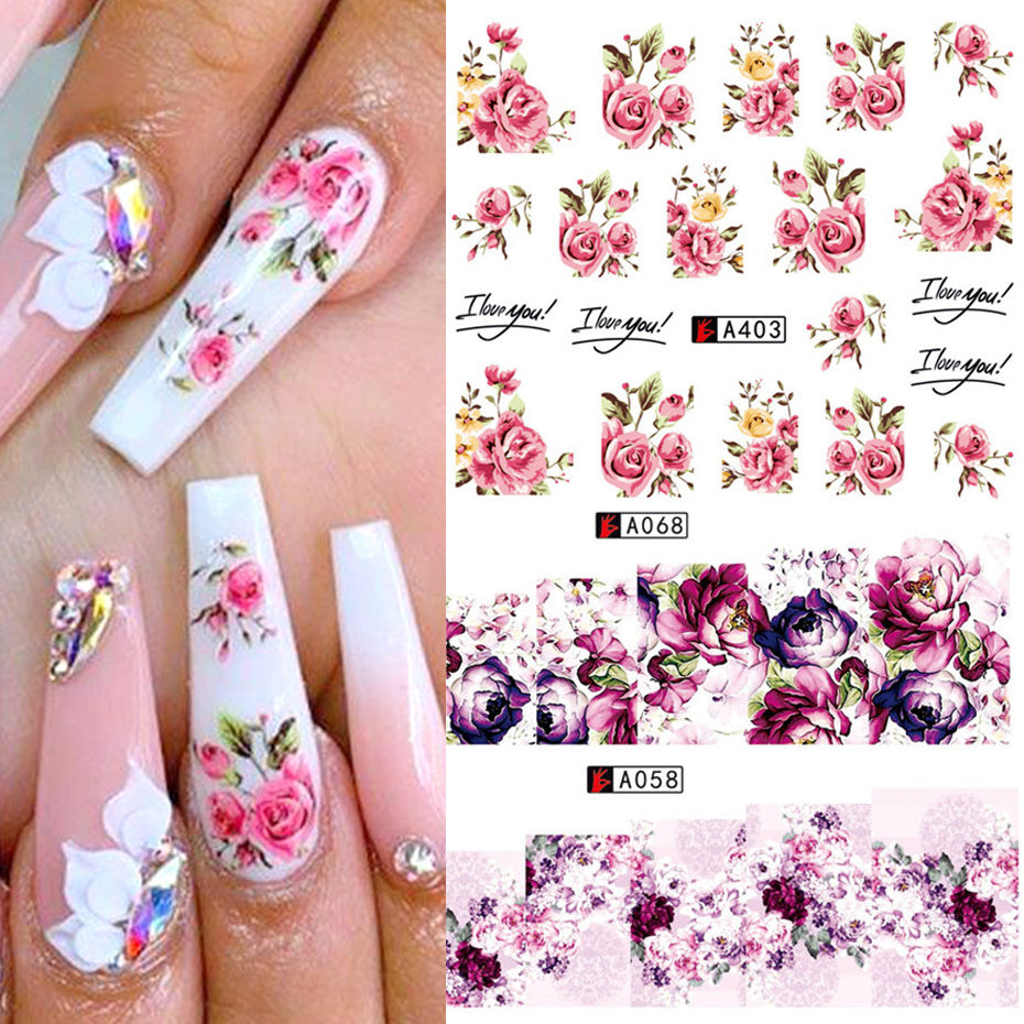 Nail Art Rose Nail Sticker Bowknot
